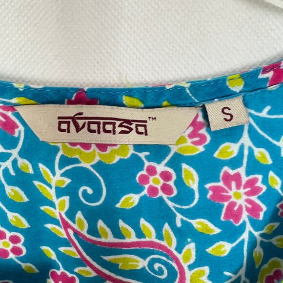Avaasa Paisley Print Blue Tunic/Dress Size S - Picture 2 of 11
